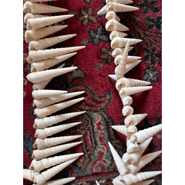 Cream Vintage Costal Sea Shell Garland Table Decor or Holiday Decor For Sale - Image 8 of 9