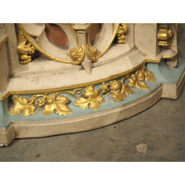 Gothic Pair of Polychrome Terra Cotta Architecturals or Wall Consoles, France, C. 1850 For Sale - Image 3 of 12