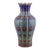 Famille Rose Scalloped Porcelain Vase, Gilded Multi-Color Floral Lobed Vase For Sale