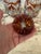 Amber Pair Vintage Bohemian Czech Amber Cut to Clear Decanters For Sale - Image 8 of 12