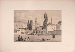 Auguste Raffet, Mosquée et Palais de Khan à Bakhchisarai, Lithograph, 1840