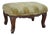 Antique Louis XV French Provincial Walnut Foot Stool Ottoman & Pillow Leopard For Sale
