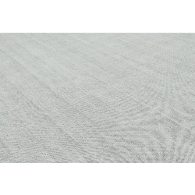 Modern Rug & Kilim’s Oversized Textural Rug in Light Gray and Blue Tones & Striae -3'x10' For Sale - Image 3 of 6