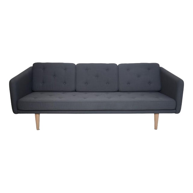 No1 Three-Seater Sofa in Grey Breeze Fusion Fabric by Børge Mogensen For Sale