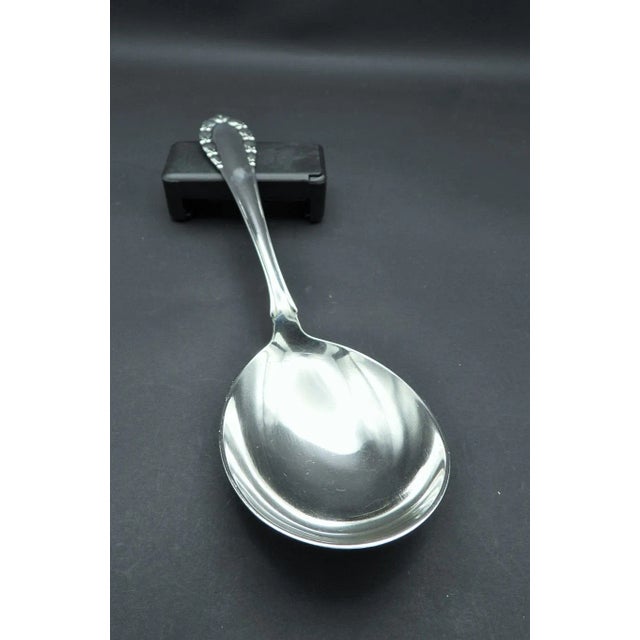 Vintage Georg Jensen Lily of the Valley Rose Large Serving Spoon 1913-2004 For Sale - Image 10 of 10