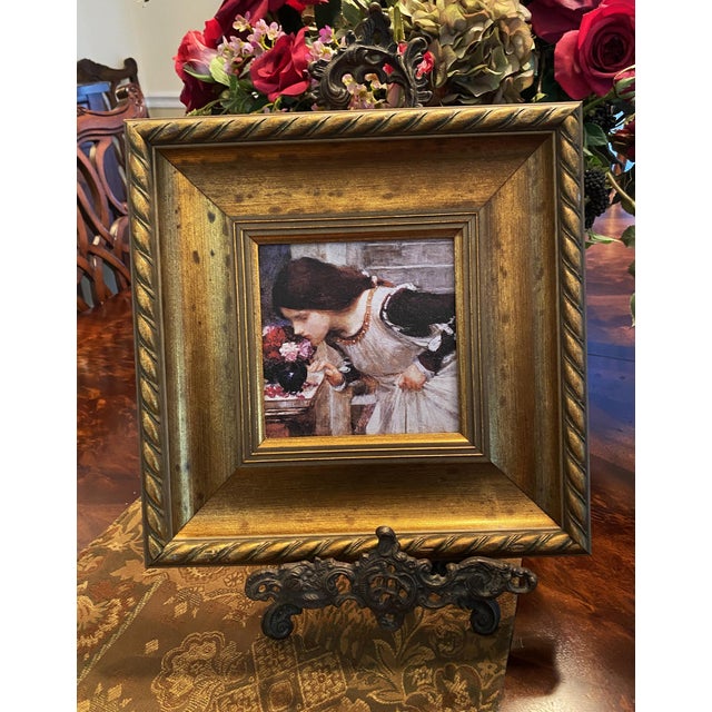 Mid 20th Century, Framed Print: The Shrine, by J. Wm. Waterhouse, Textured Giclee Gold Rope Twist 11.75" For Sale - Image 11 of 17