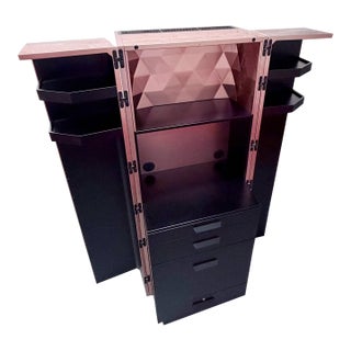 Roche Bobois Illuminated Cabinet With Metallic Finish For Sale