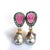Bochic “Orient” Carved Ruby, Emerald and Pearl Earrings Set 18K Gold and Silver For Sale - Image 9 of 12