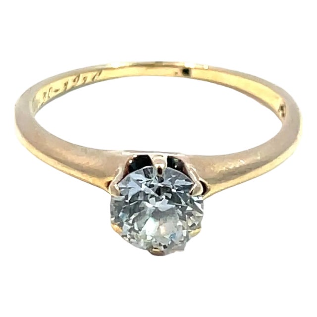14k Yellow Gold Diamond Wedding Ring, Size 6.25 For Sale