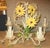 Cream Vintage French Italian Tole Metal Painted Daisy Chandelier For Sale - Image 8 of 9