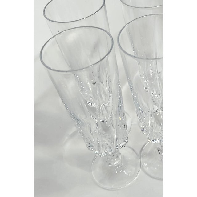 Transparent Vintage French Champagne Flutes- Set of Four For Sale - Image 8 of 14