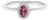 10K White Gold 5X3MM Oval Pink Tourmaline and Diamond Accent Halo Ring (I-J Color, I1-I2 Clarity) - Ring Size 5.5 For Sale