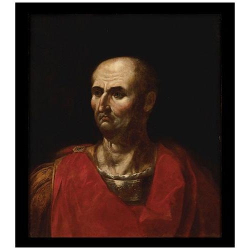 Italian School Artist, Portrait of Emperor Vespasian, 17th Century, Oil on Canvas For Sale - Image 6 of 6