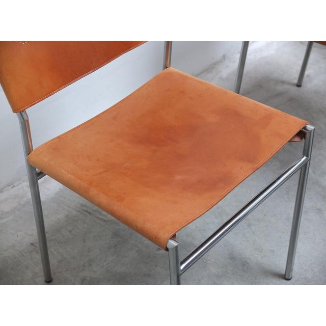 SE06 Chairs in Natural Leather by Martin Visser for 't Spectrum, 1967, Set of 8 For Sale - Image 11 of 18
