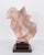 Abstract Pink Alabaster Sculpture by Karen Chera, signed and dated '88. on its original metal base.