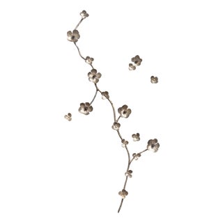 Aged Silver Aria Floral Wall Sculpture For Sale