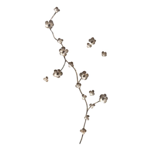 Aged Silver Aria Floral Wall Sculpture For Sale