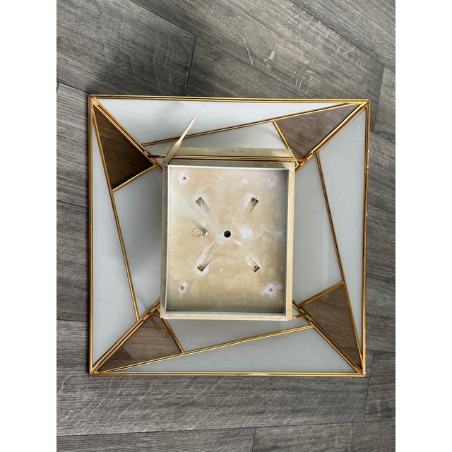 Vintage Pyramid Ceiling Lamp in Glass and Metal, 1970s For Sale - Image 10 of 12