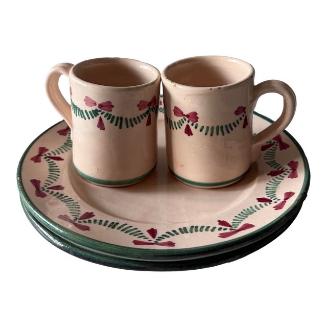 Vintage Hand Painted Italian Dishes Made by Lamas For Sale