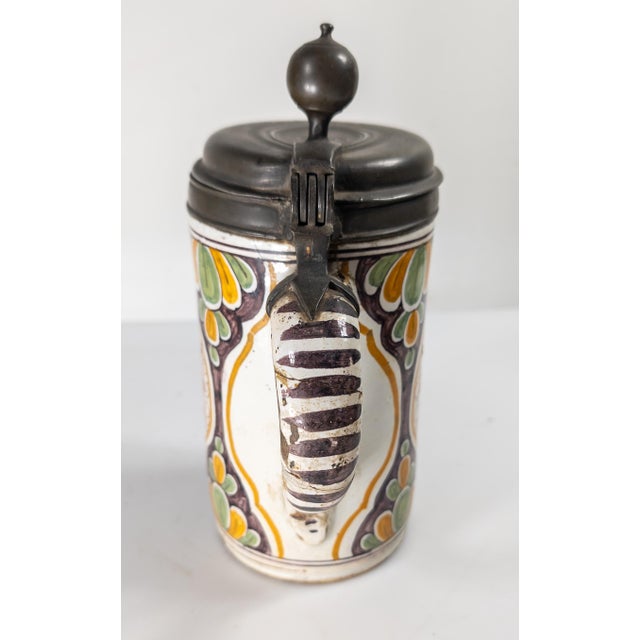18th Century Continental European German Polychrome Faience Tankard Stein For Sale In New York - Image 6 of 14