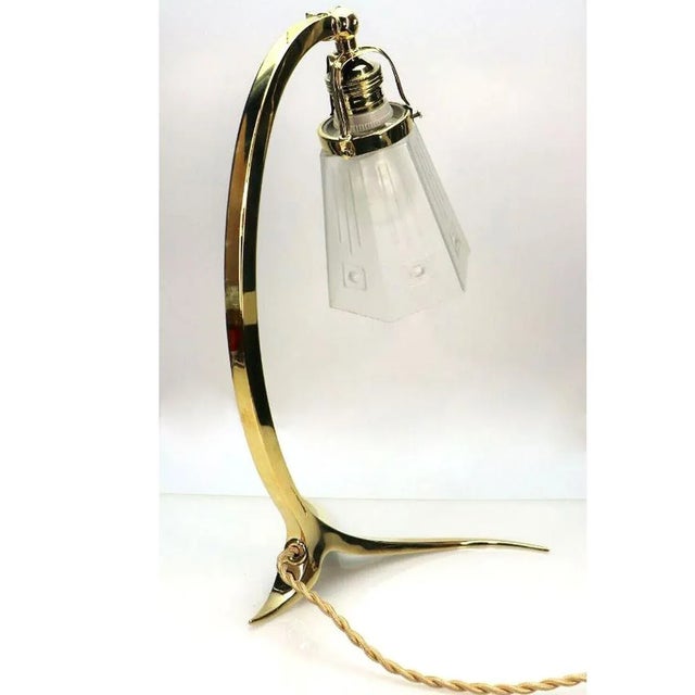 Brass and Milk Glass Shade Table Lamp, 1910 For Sale - Image 6 of 7