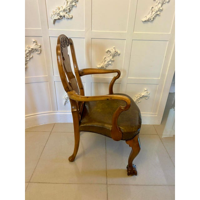 Antique Victorian Carved Walnut Dining Chairs, 1890s, Set of 6 For Sale - Image 10 of 16