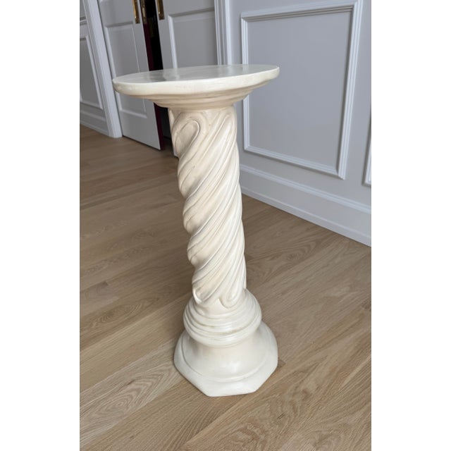 1962 Magidson Neoclassical Twisted Plaster or Chalkware Pedestal Column, Signed and Dated For Sale In Chicago - Image 6 of 9