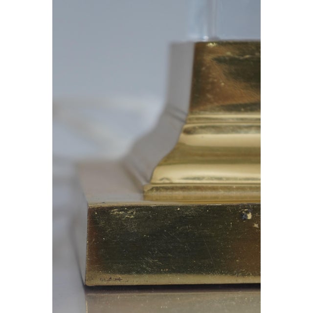 1990s 1990s Quality Crystal & Brass Table Lamp W. Shade For Sale - Image 5 of 8