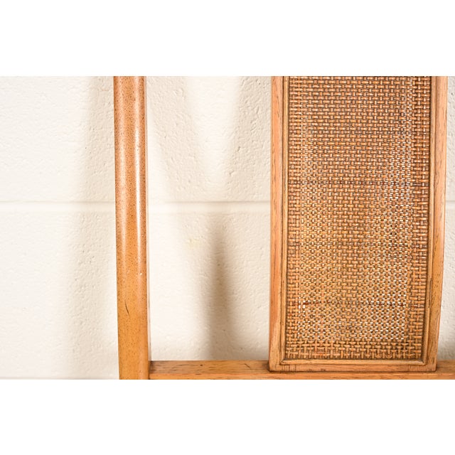 Henredon Style Mid-Century Hollywood Regency Carved Walnut and Cane Side Chairs or Dining Chairs, Pair For Sale - Image 10 of 17