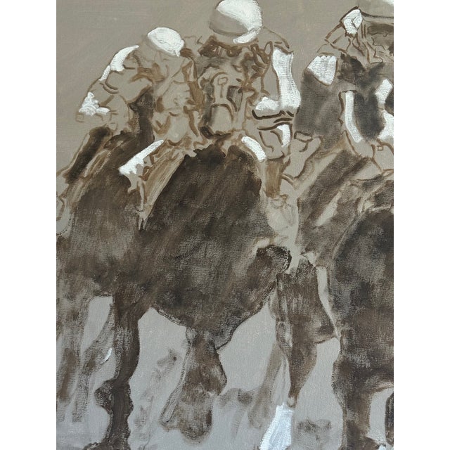 Expressionism Chicago Artist George T. Chakos Oil on Canvas "Bounding Home" For Sale - Image 3 of 9