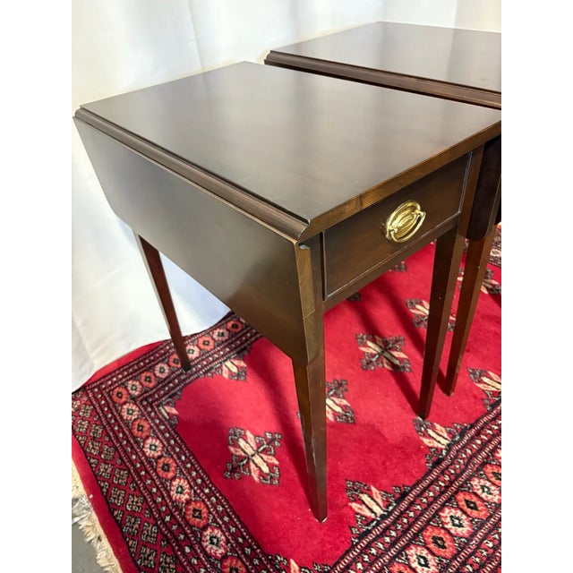 Vintage 1995 Waterford Furniture Makers Cherry Pembroke End Tables — Pair For Sale - Image 13 of 15