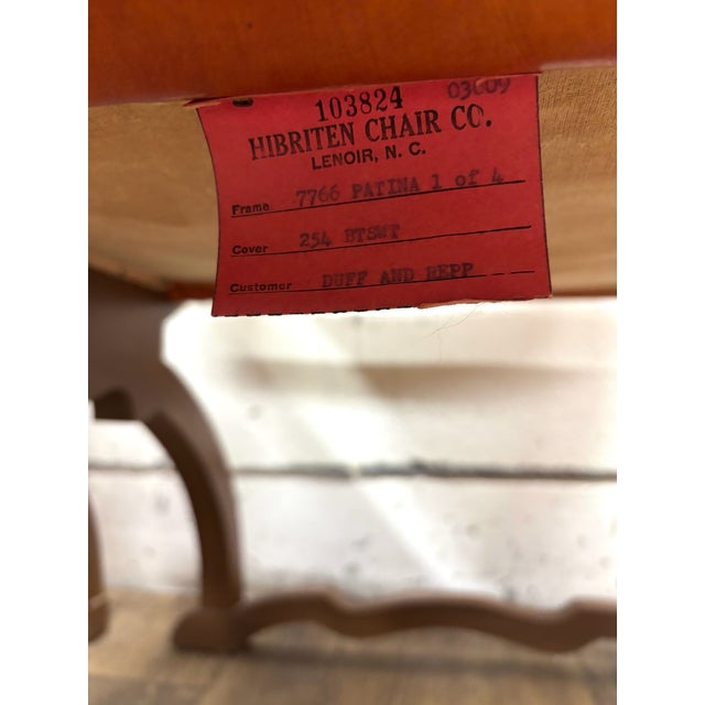 Burnt Orange Vintage Hibriten Victorian Style Carved Walnut Savonarola Parlor Armchairs For Sale - Image 8 of 12