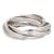 Gucci Rolling Ring Sz 6.5 Estate 18k White Gold Ridged Interlocking Bands For Sale