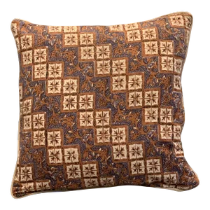 Contemporary Square Pillow Newly Made From Vintage Batik Cotton Fabric