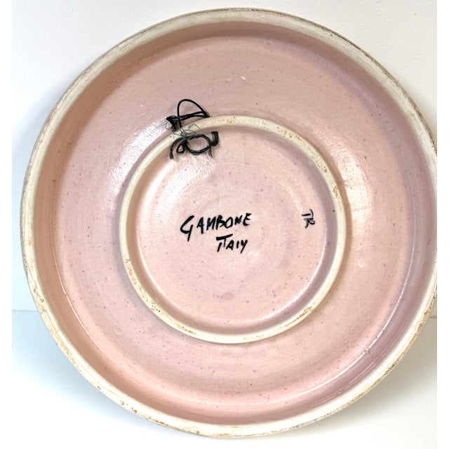 Mid 20th Century Guido Gambone Monumental Abstract Studio Pottery Bowl/ Charger, Italy For Sale - Image 5 of 14
