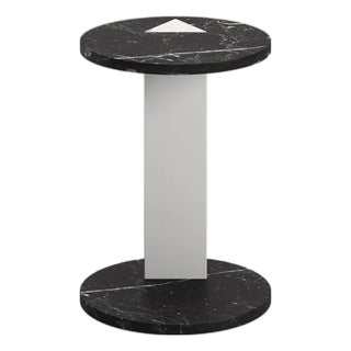 Modern Side Table S in Black and White Marble, Designer Lorenzo Zaccarin For Sale