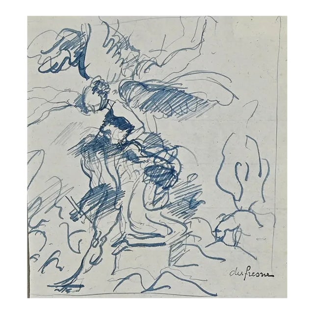 Charles Dufresne, Le Sacrifice d'Abraham, Original Drawing, Early 20th-Century For Sale