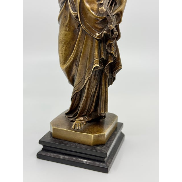 19th Century Neo Classical Grand Tour Bronze Woman with Lyre For Sale In Palm Springs - Image 6 of 12