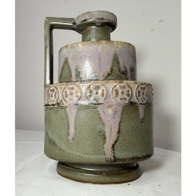 Art Deco Antique Art Deco Ceramic Pottery Jug by P. Garnier, Enghien, France, 1920s Vase For Sale - Image 3 of 11