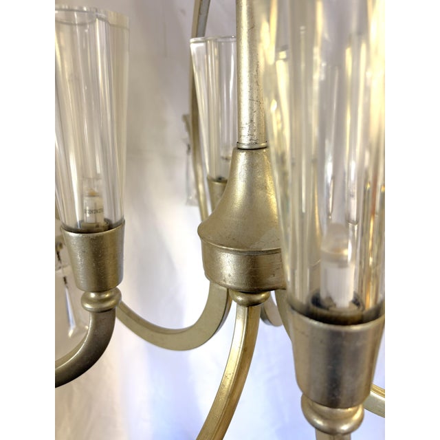 Artcraft 'Madison' 8-Light Chandelier With Silver Leaf Finish and Lucite Shades For Sale - Image 4 of 17