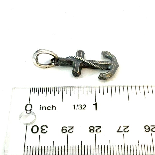 1990s David Yurman Maritime Anchor Pendant Sterling Silver Estate For Sale In New York - Image 6 of 6