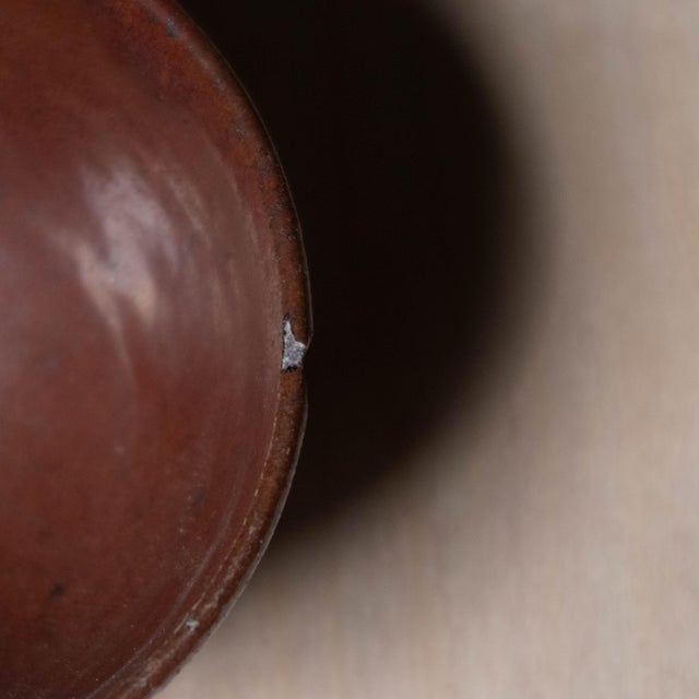 Late 20th Century Late 20th Century Handmade Red Earth Tone Ceramic Bowl For Sale - Image 5 of 9