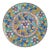 Vintage Majolica-Style Hand-Painted Ceramic Decorative Plate (Turquoise Floral Motif) For Sale