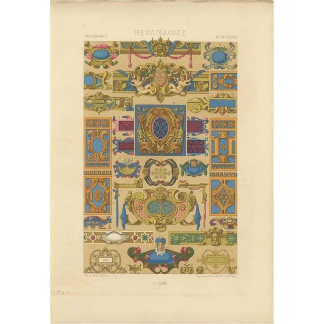 Renaissance Decorative Cartouches and Motifs, 1869, Paper For Sale - Image 10 of 10