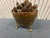 Rustic European Antique Copper & Brass Kindling and Wood Holder – Lion Head Ring Pulls & Claw Feet For Sale - Image 3 of 7