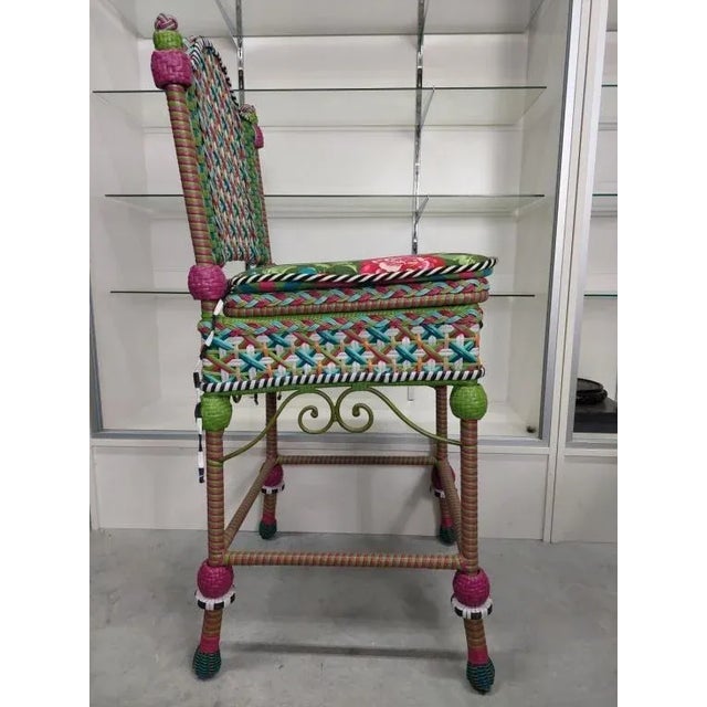 Early 21st Century Pair of MackenzieChilds "Greenhouse" Resin Wicker