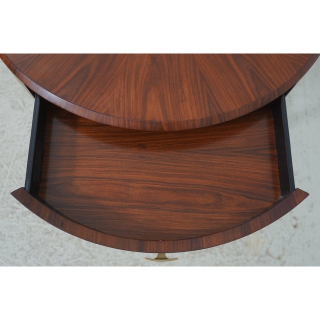 2020s Jonathan Charles Round 2 Drawer Modern Design Lamp Table For Sale - Image 5 of 18