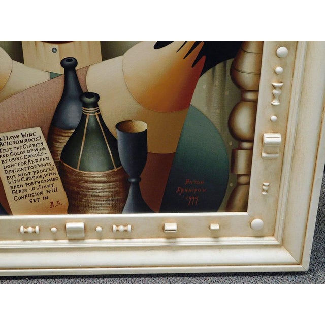 1990s Anton Arkhipov Uncorked 1999 Original Hand Signed Oil Painting Make an Offer For Sale - Image 5 of 11