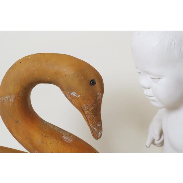 Life-Size Wooden Swan, 1970s For Sale - Image 9 of 17