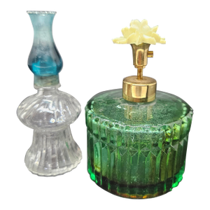 Vintage Iw Rice Set of Two Perfume Atomizer/Celluloid Bottles